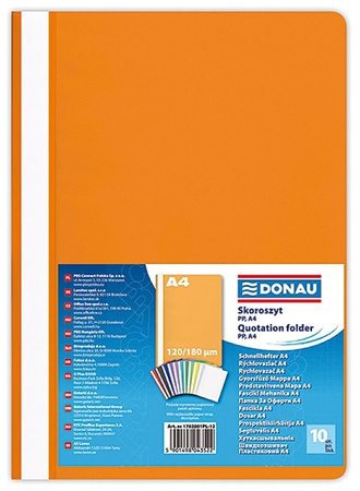 Skoroszyt DONAU, PP, A4, standard, 120/180mikr., granatowy