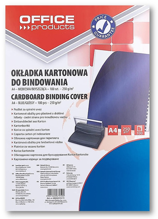 Okładki do bindowania Office Products Chromo A4 niebieskie (100)