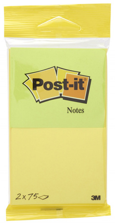 Karteczki Post-it 76x63.5mm (6720-YG) żółto-zielone (2x75)