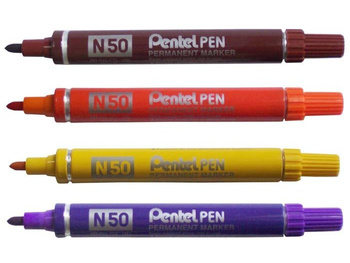 MARKER PERMANENTNY PENTEL N50 CZERWONY