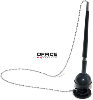 Długopis na łańcuszku Office Products stojący (wkład niebieski) czarny