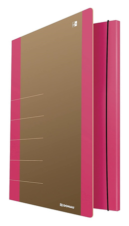 Teczka z gumką DONAU Life, Karton, A4, 500gsm, 3-skrz., niebieski