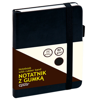 Notatnik Grand A6/80k kratka czarny