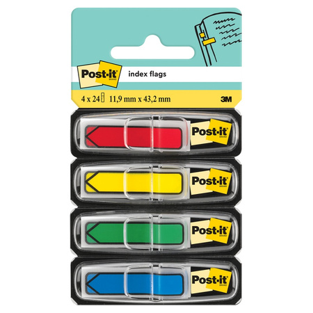 ZAKŁADKI POST-IT 12*43mm STRZAŁKI 4 KOLORY (4*24)