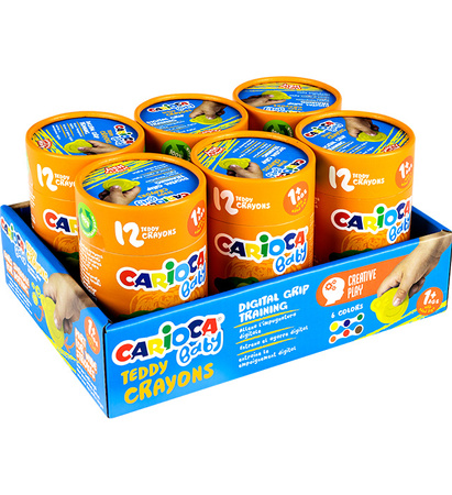 Kredki świecowe Carioca Baby Teddy 12 kolorów