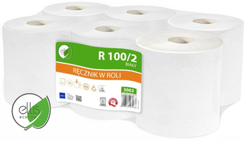 Ręcznik w rolce Ellis 100m 2w makulatura białe (6)