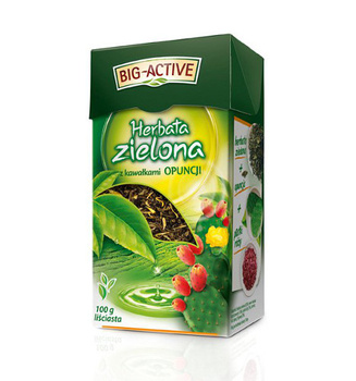 Herbata Big-Active 100g zielona z kawałkami opuncji