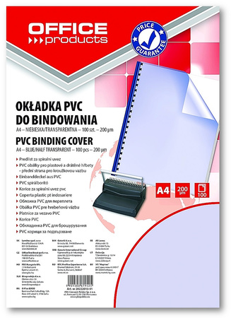 Okładki do bindowania Office Products A4/200µm transparentne (100)