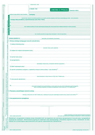 Umowa o pracę A4 (o+1k)