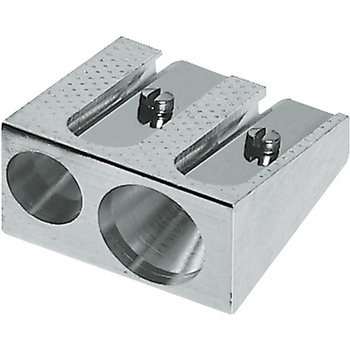 Temperówka Faber-Castell 2 otwory metalowa srebrna