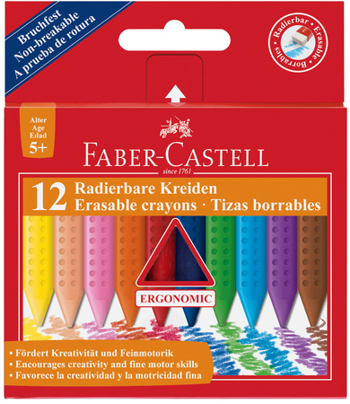 KREDKI ŚWIECOWE FABER-CASTELL GRIP 12 KOLORÓW