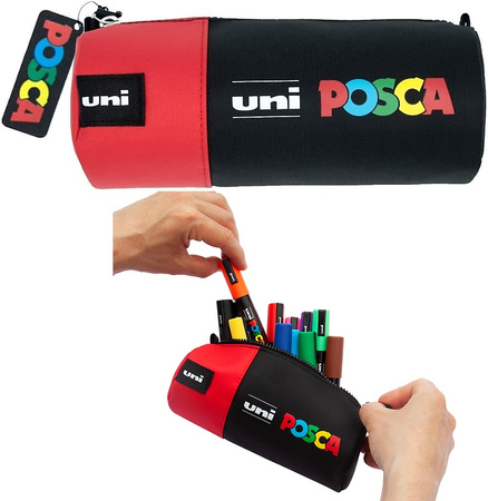 Piórnik Uni POSCA czarno-czerwony