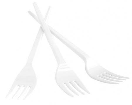 Widelec plastikowy Office Products 17cm biały (100)