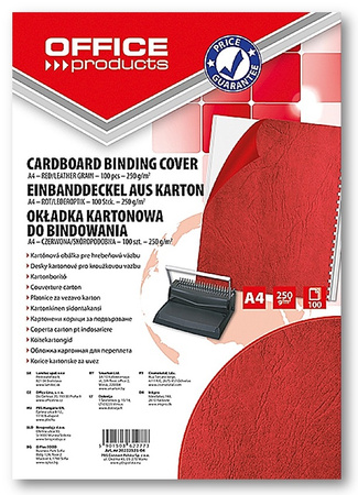 Okładki do bindowania Office Products Delta A4 skóropodobne czerwone (100)