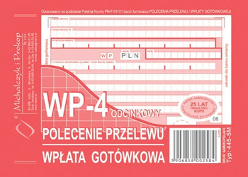 POLECENIE PRZELEWU/WPŁATA GOTÓWKOWA A6 (O+3K)