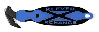Nóż bezpieczny Klever XChange With Scraper niebieski