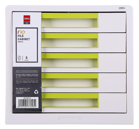 Pojemnik 5 szuflad Deli Rio biało-zielony