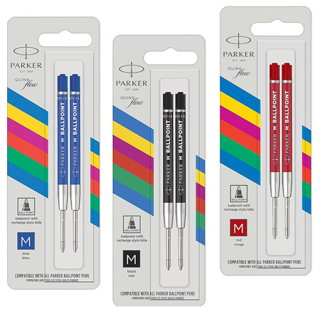 Wkłady do długopisu Parker QuinkFlow M czerwone (2)