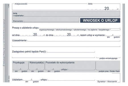 WNIOSEK O URLOP A6 (OFFSET)