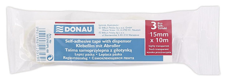 Taśma biurowa DONAU, 15mm, 10m, 3szt.