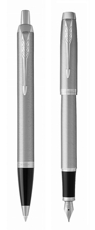 Pióro wieczne i długopis Parker IM Stainless Steel CT + etui