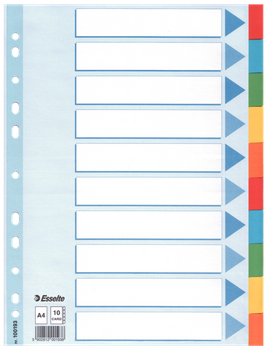 PRZEKŁADKI KARTONOWE ESSELTE A4 INDEX 10 KOLORÓW