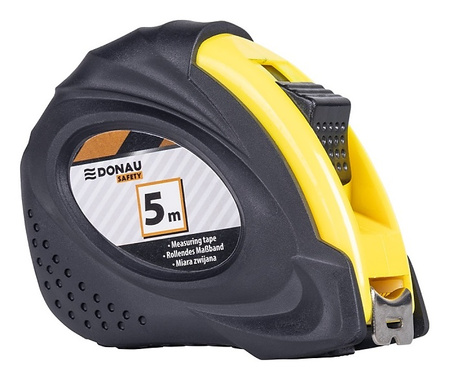 Miarka Donau Safety 18mm/5m zwijana czarno-żółta