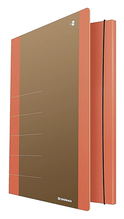 Teczka z gumką DONAU Life, Karton, A4, 500gsm, 3-skrz., pomarańczowy