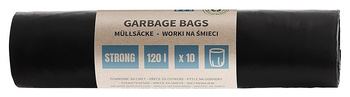 Worki na śmieci DONAU ECO, mocne (LDPE), 120l, 10 szt., czarne
