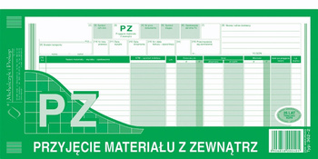 PRZYJĘCIE MATERIAŁU Z ZEWNĄTRZ 1/3 A3 (WIELOKOPIA)