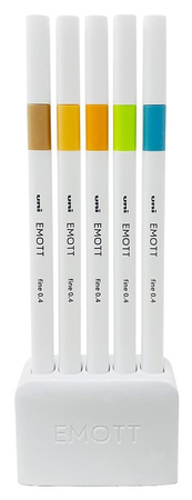 Cienkopisy Uni Emott No.6 0.4mm 5 kolorów