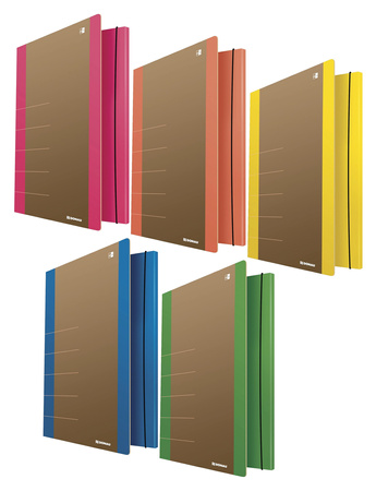 Teczka z gumką DONAU Life, Karton, A4, 500gsm, 3-skrz., pomarańczowy