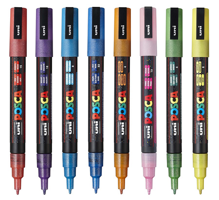 Marker z farbą plakatową Uni POSCA PC-3ML brokatowy fioletowy