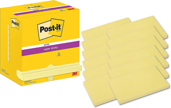 Karteczki Post-it Super Sticky 76x127mm (655-12SSCY) żółte (12x90)