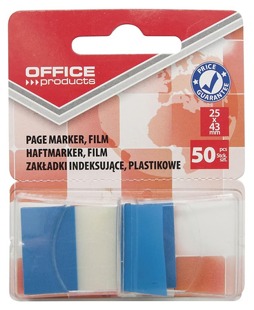 Zakładki indeksujące OFFICE PRODUCTS, PP, 25x43mm, 1x50 kart., blister, żółte