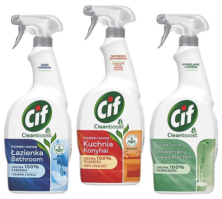 Spray Cif Cleanboost 750ml Uniwersalny z wybielaczem