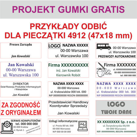 PIECZĄTKA TRODAT PRINTY 4912 (WKŁAD MIX) BIAŁA