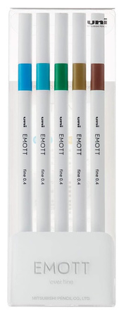 Cienkopisy Uni Emott No.4 0.4mm 5 kolorów