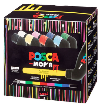 Markery z farbą plakatową Uni POSCA PCM-22 8 kolorów