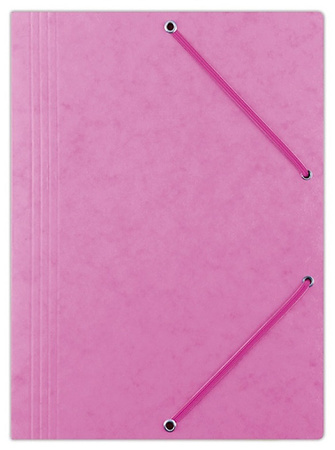 Teczka z gumką DONAU, preszpan, A4, 390gsm, 3-skrz., różowa