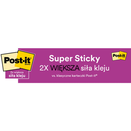 KARTECZKI POST-IT SUPER STICKY 76x127mm MIX KOLOR (6x90)