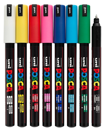 Markery z farbą plakatową Uni POSCA PC-1MR 8 kolorów