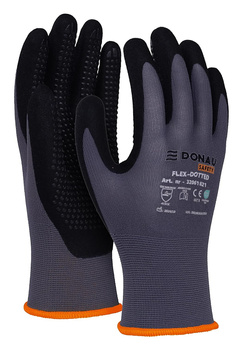 Rękawice Donau Safety Flex-Dotted rozm.7 szare