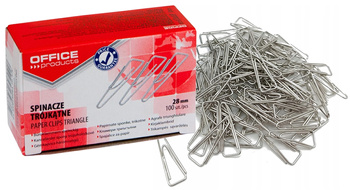 Spinacze trójkątne OFFICE PRODUCTS, 28mm, 100szt., srebrne