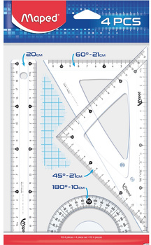 Zestaw Maped Start: linijka 20cm 2 ekierki kątomierz