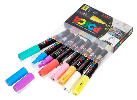 Markery z farbą plakatową Uni POSCA PC-1MR 8 kolorów