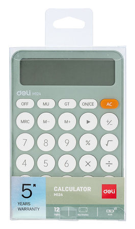 Kalkulator Deli M124 zielony