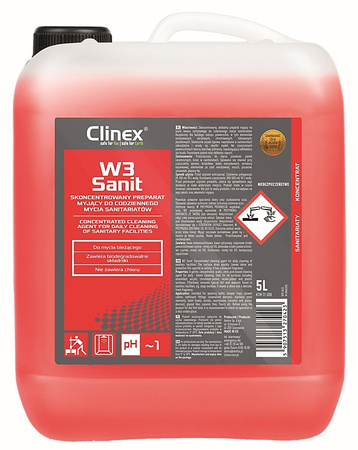 Preparat CLINEX W3 Sanit 5L, do mycia sanitariatów