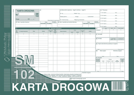 KARTA DROGOWA - SAMOCHÓD CIĘŻAROWY A4 (OFFSET)