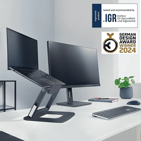 Podstawa pod laptop Leitz Ergo regulowana szara